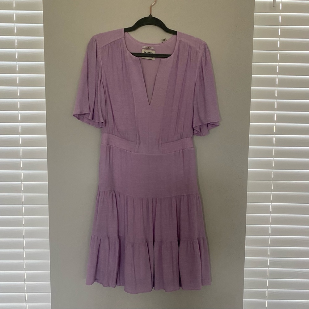 Scotch & Soda Purple Ruffled Puff Sleeve Mini Dress - Picture 5 of 5